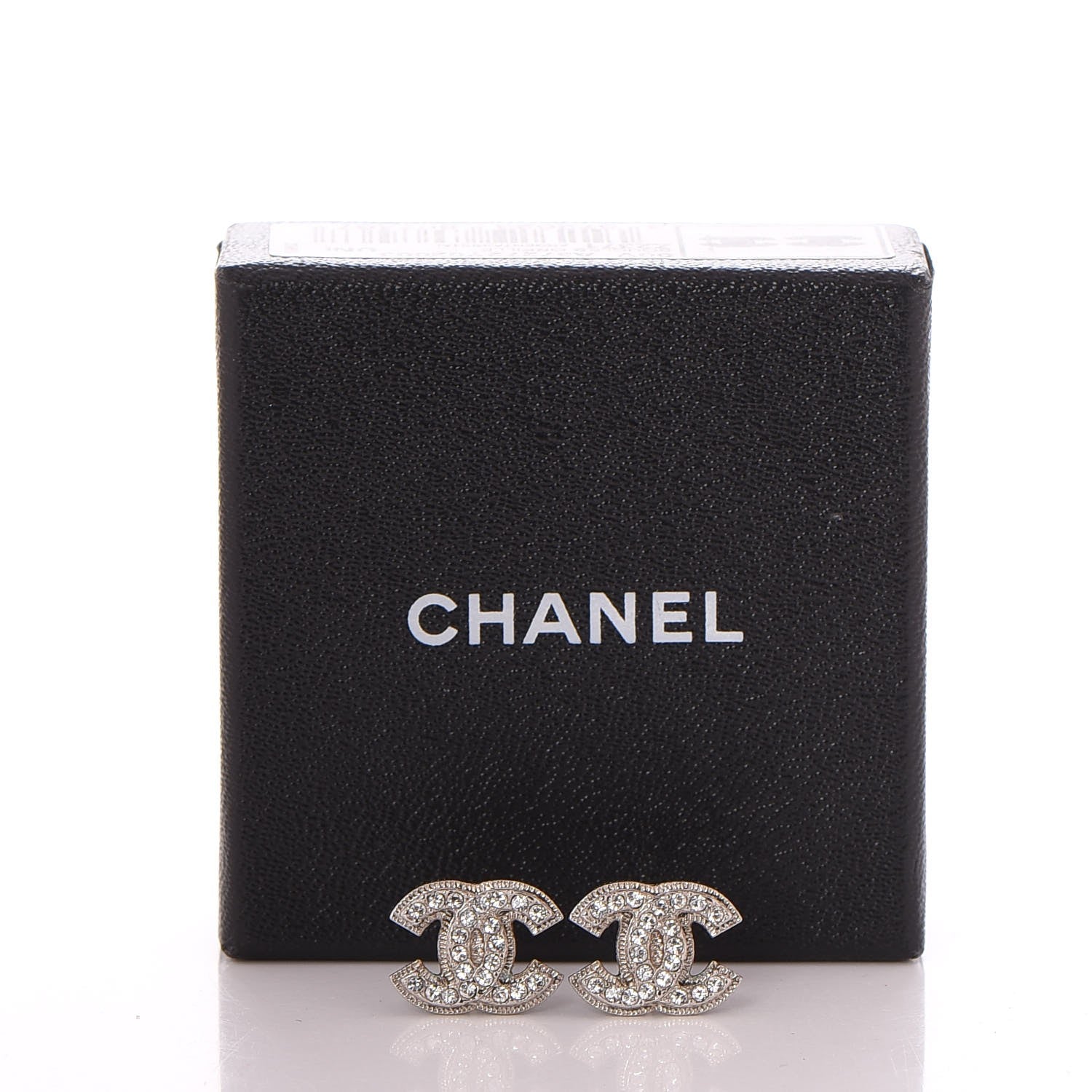 Chanel Crystal CC Earrings Silver 4 of 4