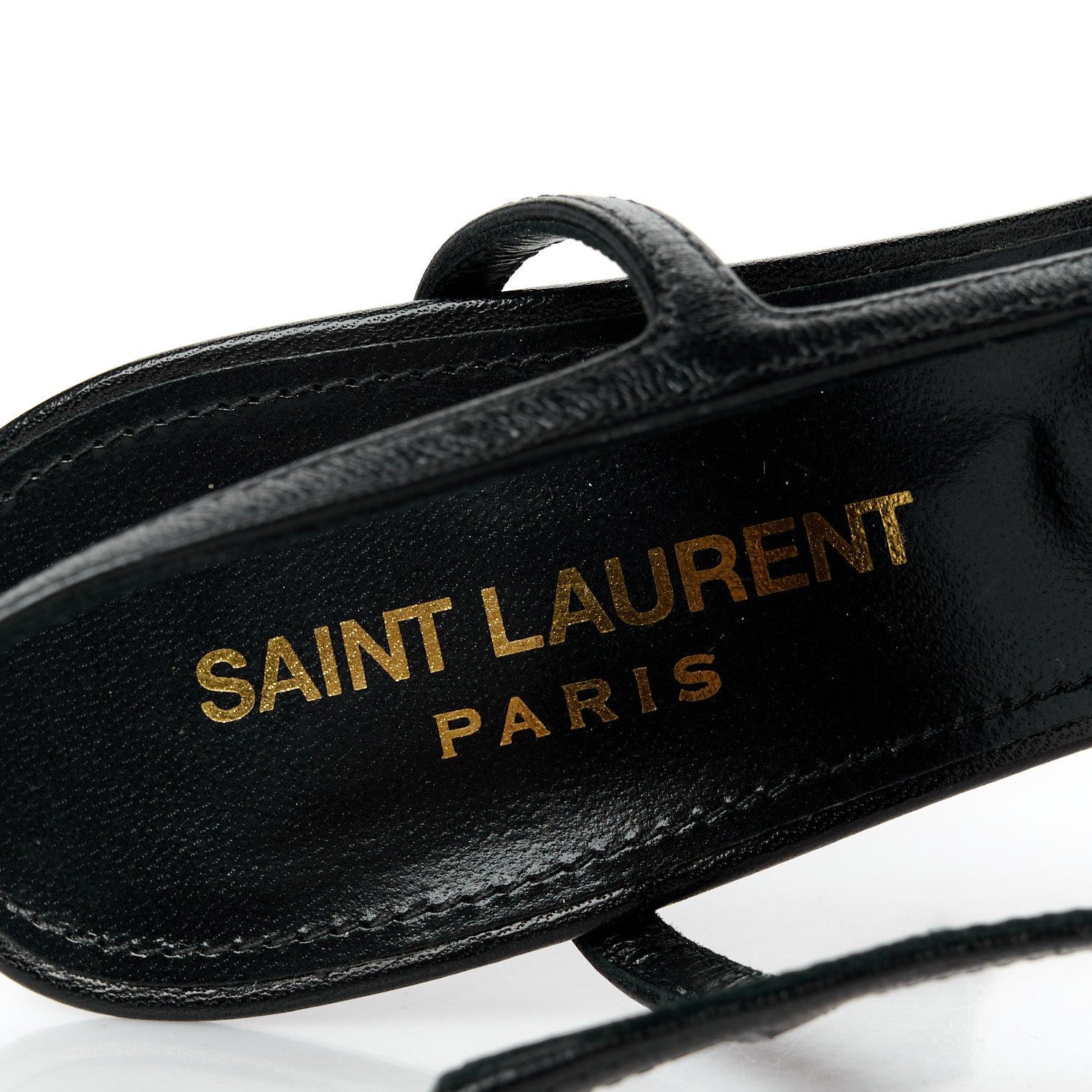 Saint Laurent Smooth Calfskin Jeanne 110 Slingback Pumps 36 Black Gold 8 of 10