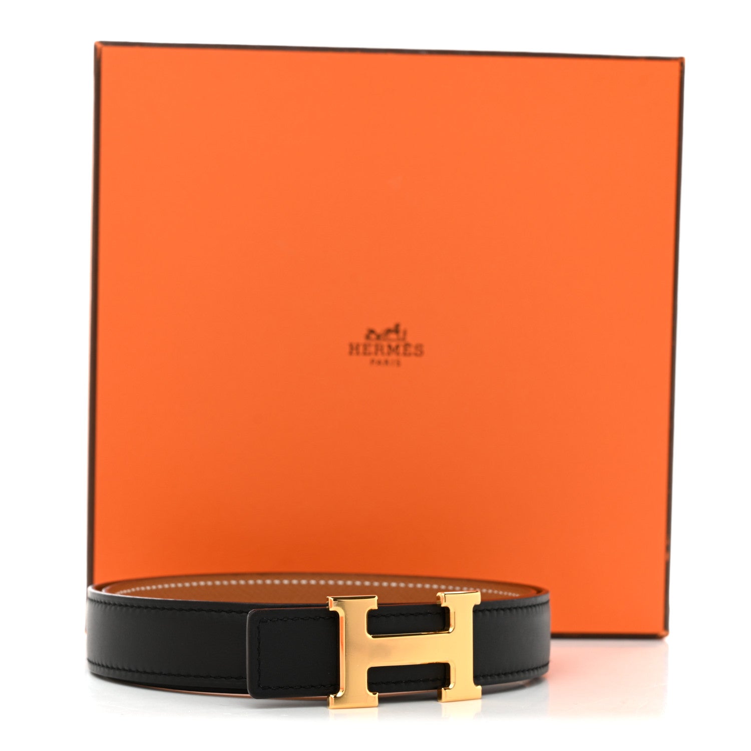 Hermes Swift Epsom 24mm Mini Constance H Belt 75 Black Gold