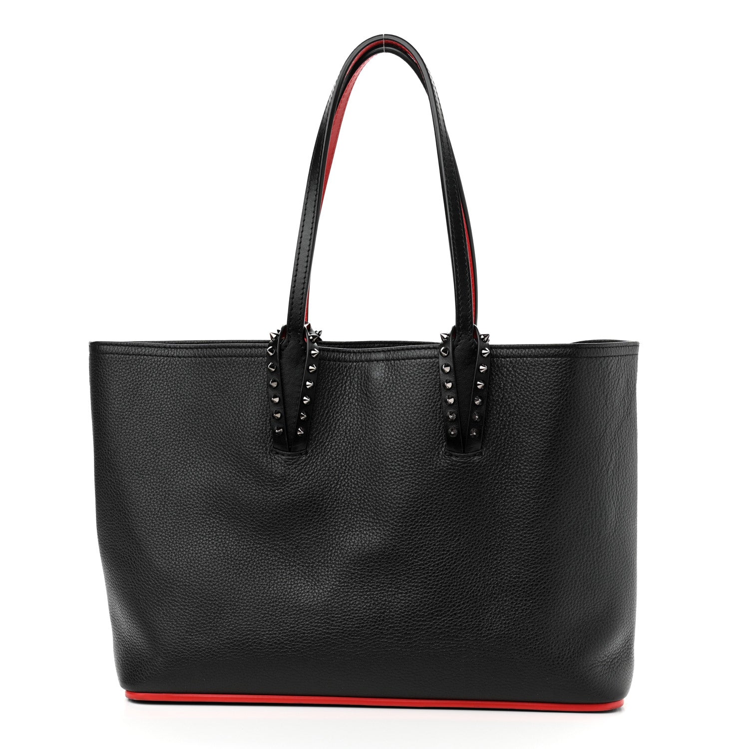 Christian Louboutin Calfskin Spikes Small East West Cabata Tote Black 3 of 12