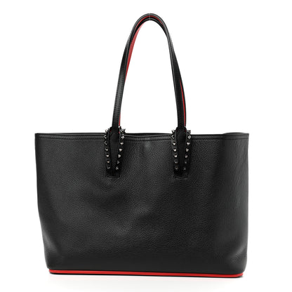 Christian Louboutin Calfskin Spikes Small East West Cabata Tote Black 3 of 12