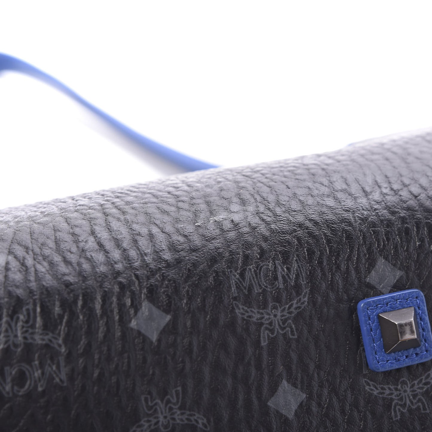 Metallic Visetos Medium Kira Shopper Tote Black Blue