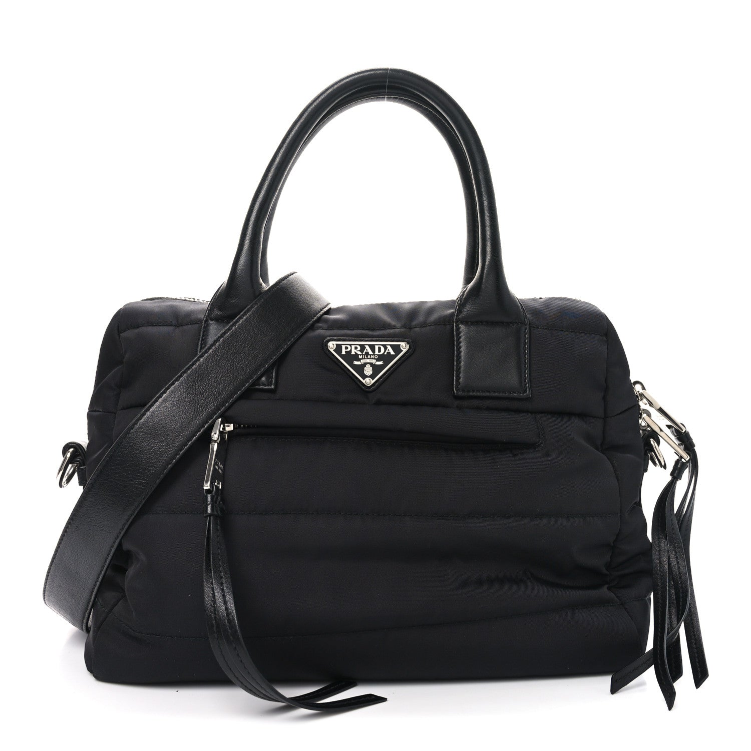 Prada Tessuto Nylon Bomber Tote Black 1 of 9