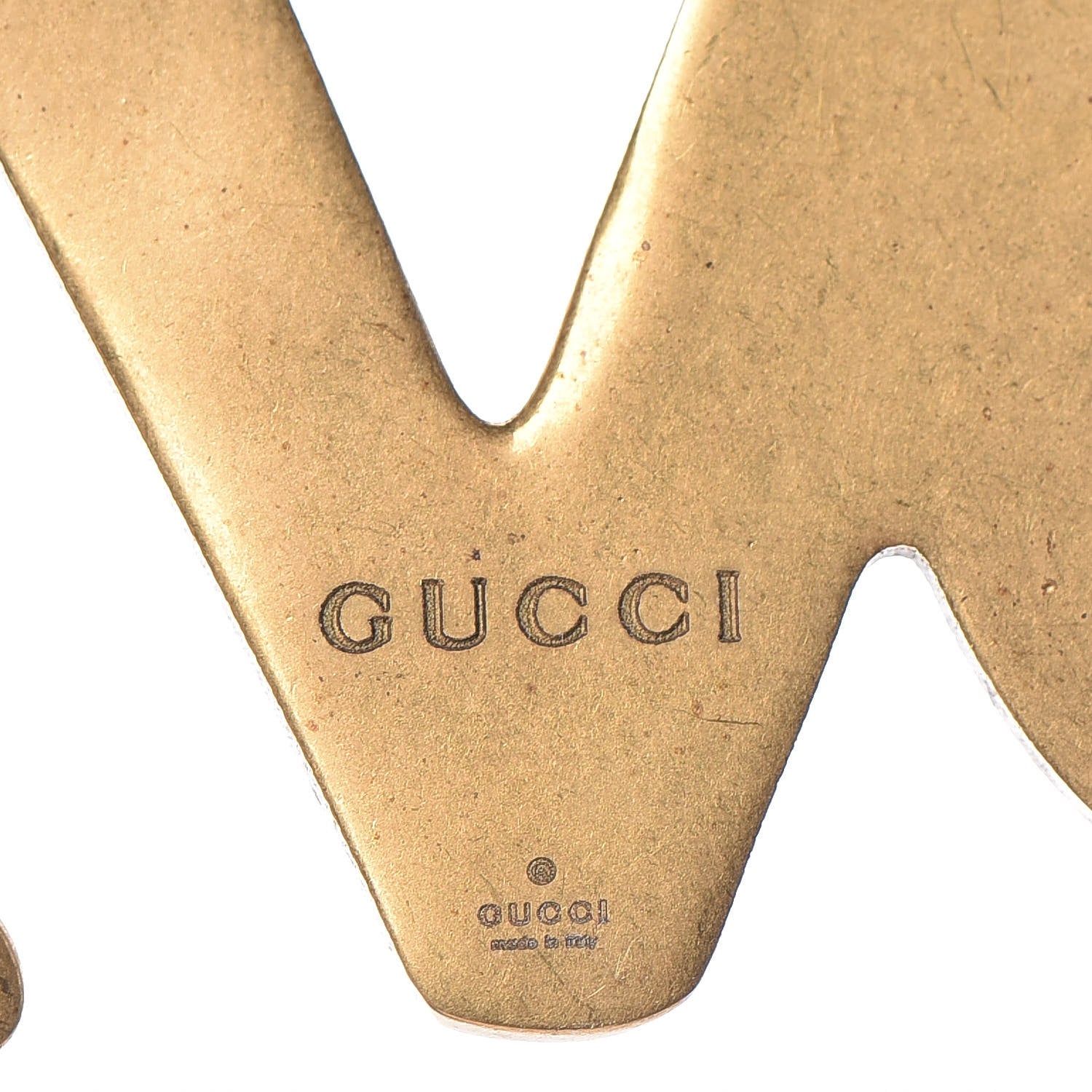 Gucci Metal Crystal Loved Short Necklace Aged Gold 7 of 8