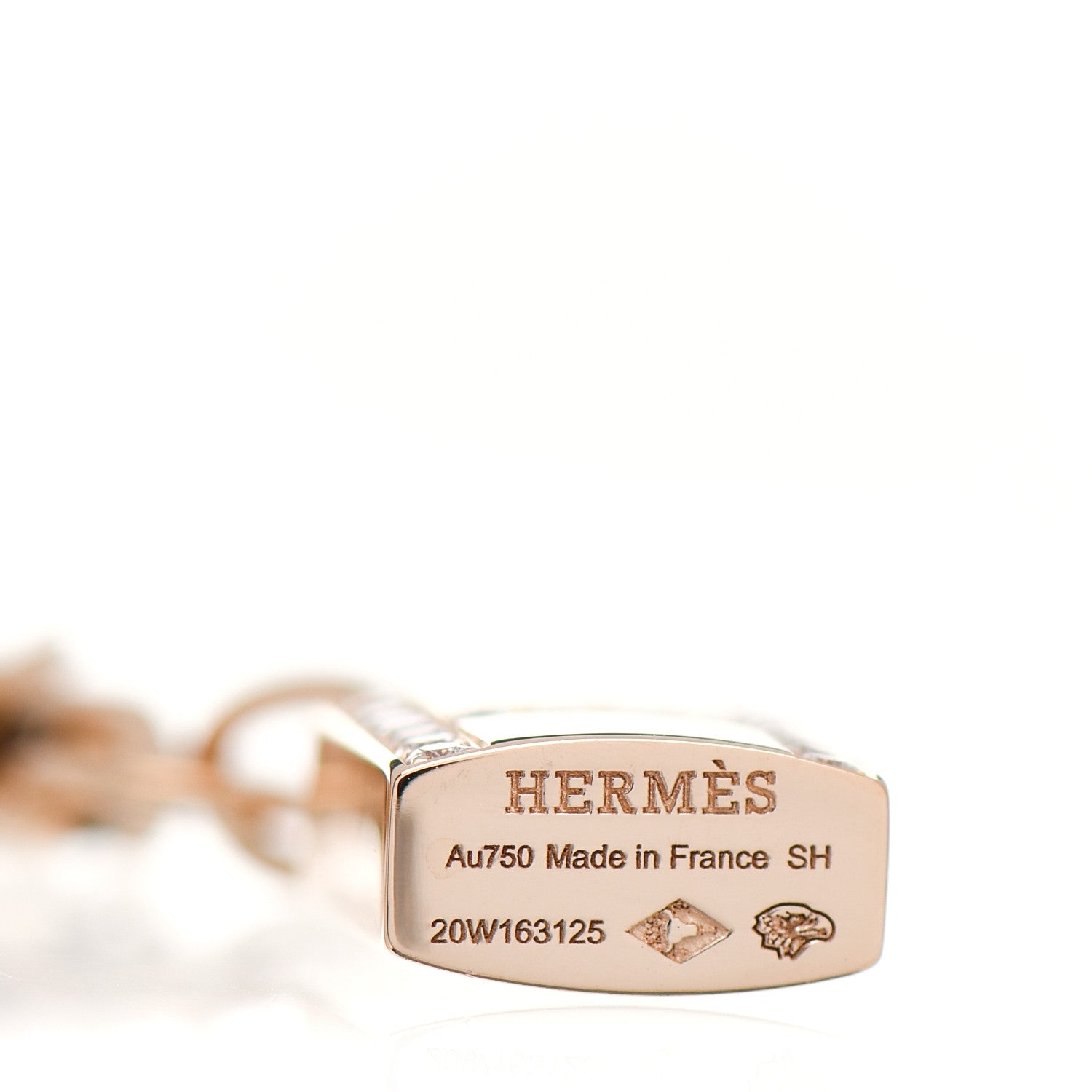 Hermes 18K Rose Gold Diamond Amulettes Cadenas Bracelet SH 4 of 5