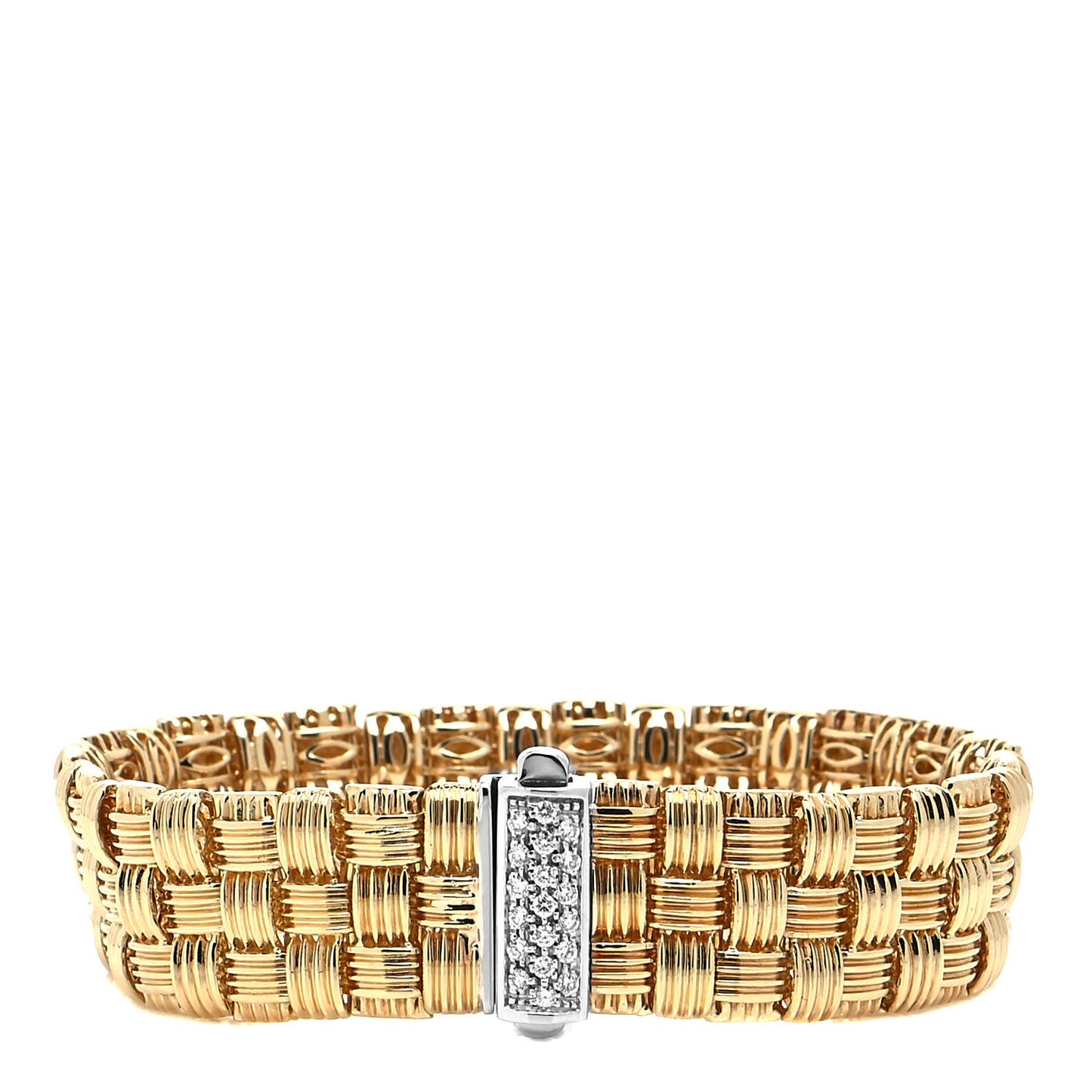18K Yellow White Gold Diamond Appassionata Mesh Bracelet