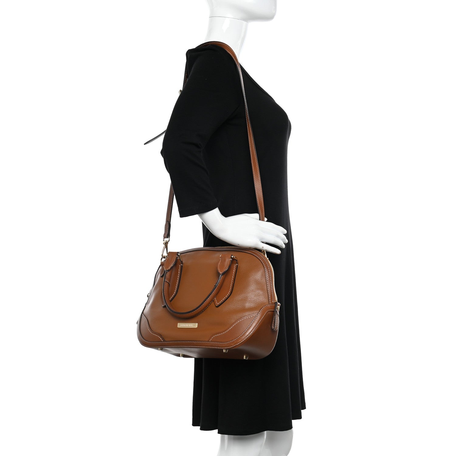 Burberry Heritage Grain Small Orchard Bowling Bag Camel 2 of 15