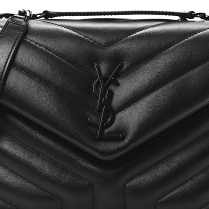 Saint Laurent Calfskin Y Quilted Monogram Monochrome Small Loulou Chain Satchel Black 8 of 11