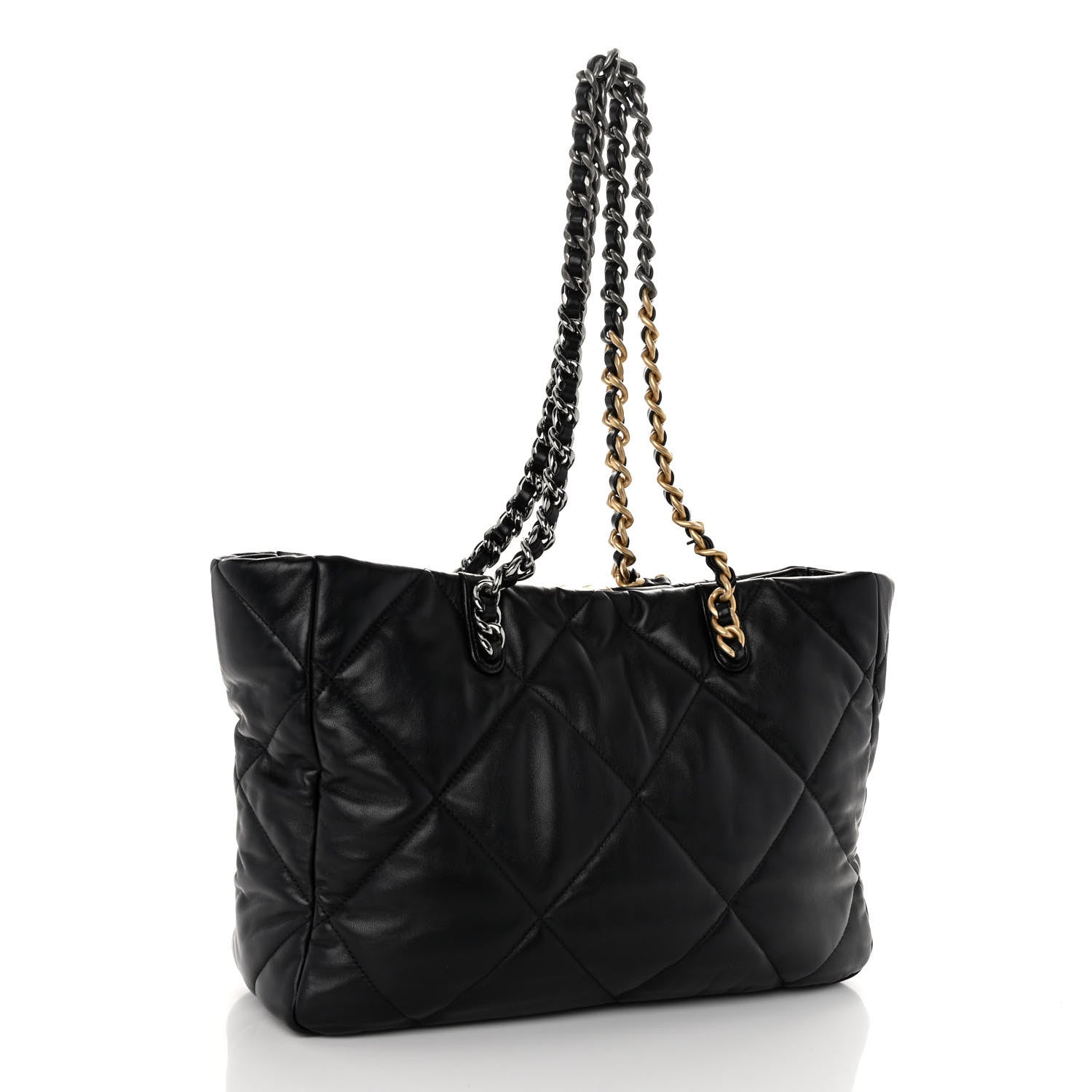 Chanel Lambskin Quilted Chanel 19 East West Shopping Bag Black 3 of 11