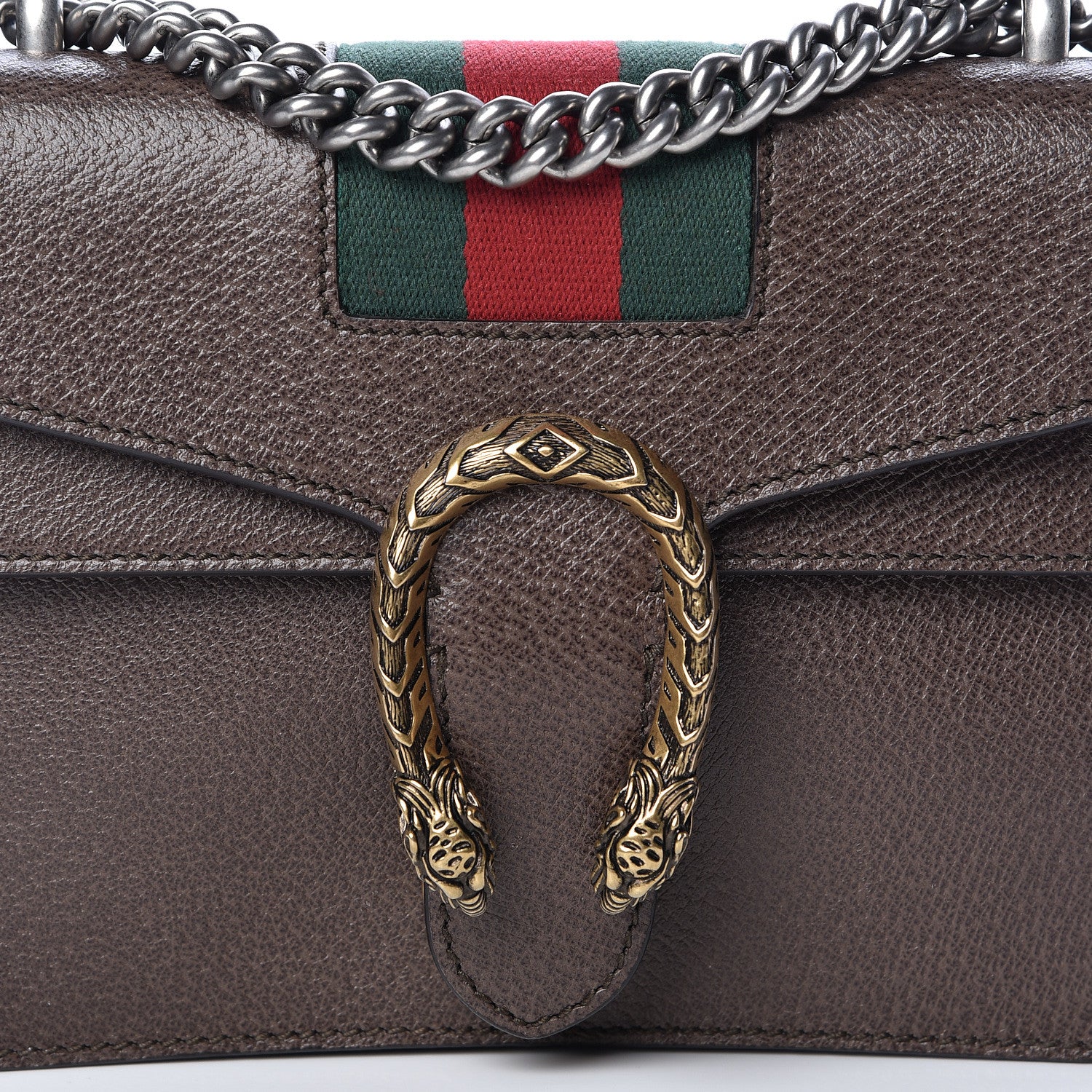 Gucci Textured Calfskin Web Mini Dionysus Shoulder Bag New Acero 8 of 10