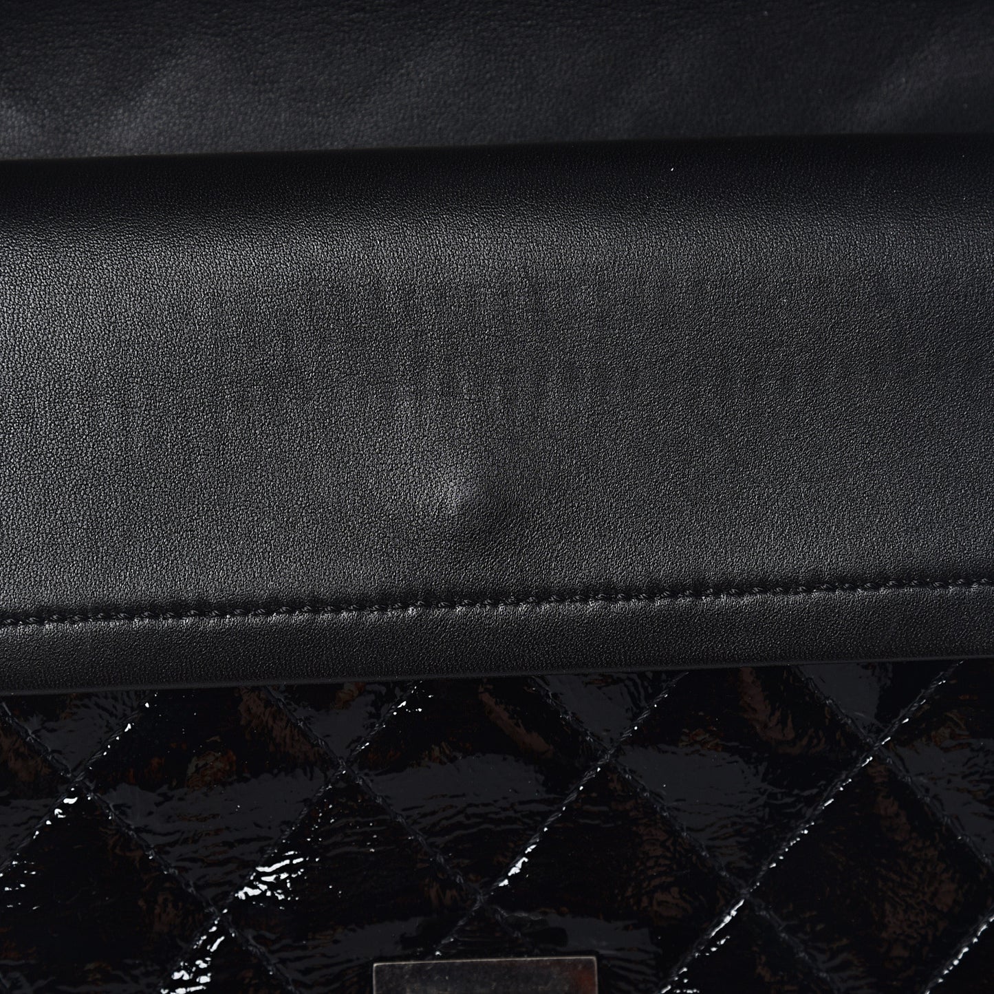 Distressed Patent Quilted 2.55 Reissue 226 Flap Black