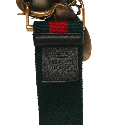 Gucci Web Queen Margaret Bee Belt 80 32 Red Green 6 of 6