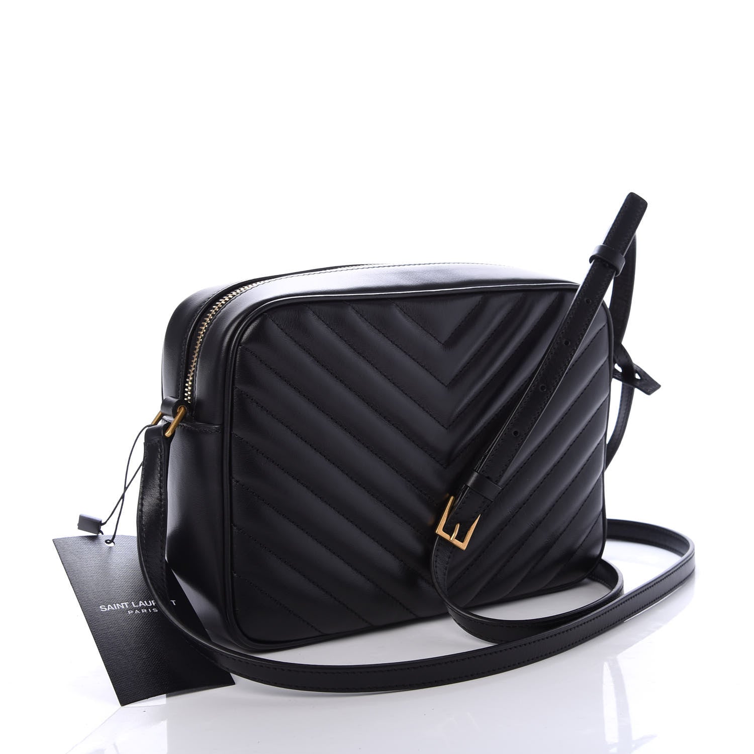 Saint Laurent Calfskin Matelasse Monogram Lou Camera Bag Black 2 of 9