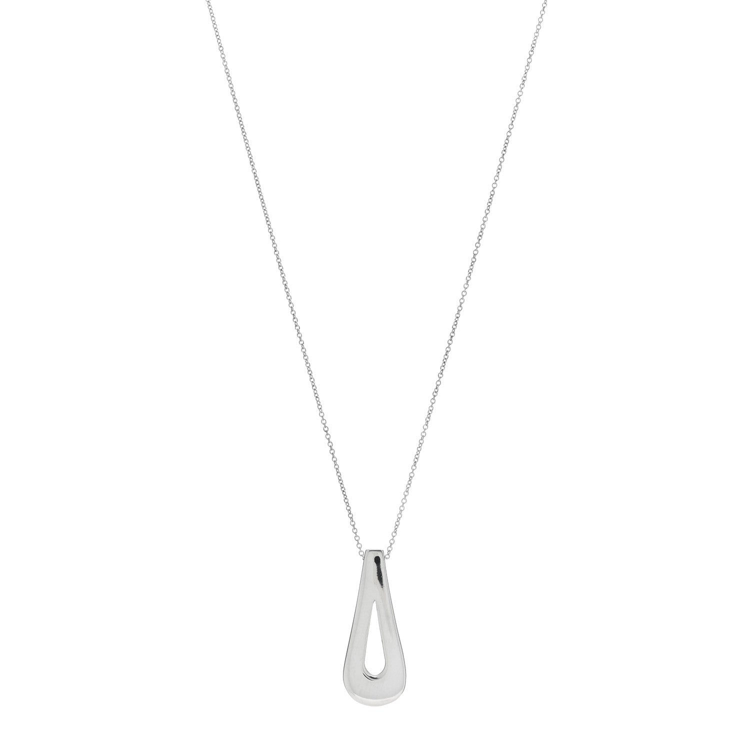 Tiffany Sterling Silver Blue Sapphire Loop Pendant Necklace 1 of 4