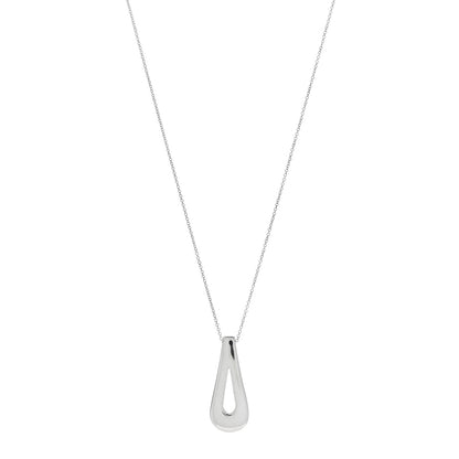 Tiffany Sterling Silver Blue Sapphire Loop Pendant Necklace 1 of 4