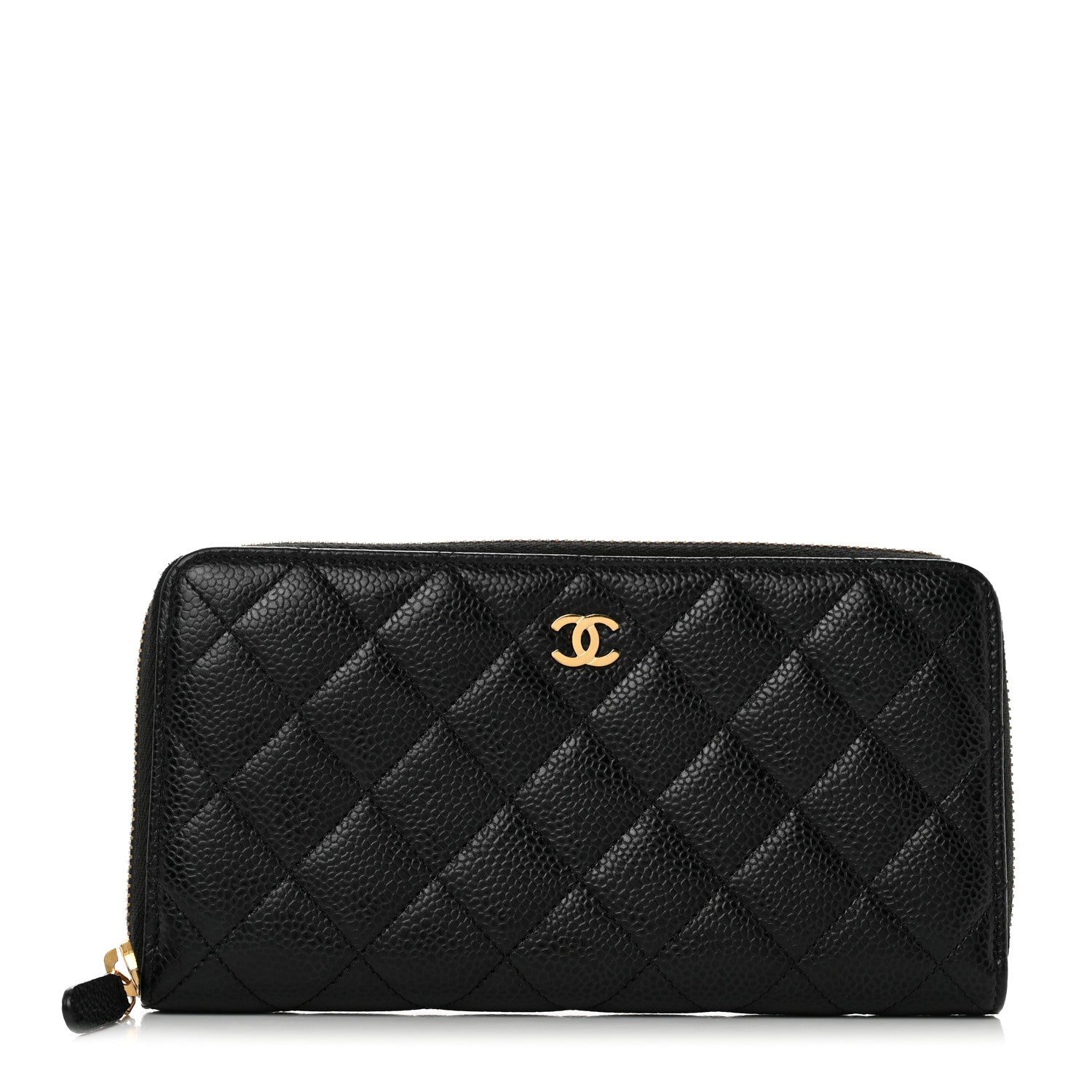 Chanel Caviar Quilted Large Gusset Zip Around Wallet Black 1 of 8