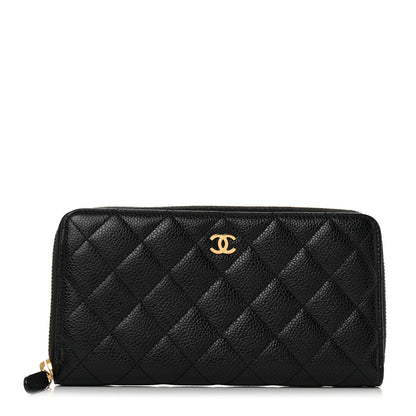 Chanel Caviar Quilted Large Gusset Zip Around Wallet Black 1 of 8