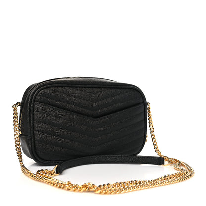 Saint Laurent Grain De Poudre Matelasse Monogram Mini Lou Camera Bag Black 3 of 10