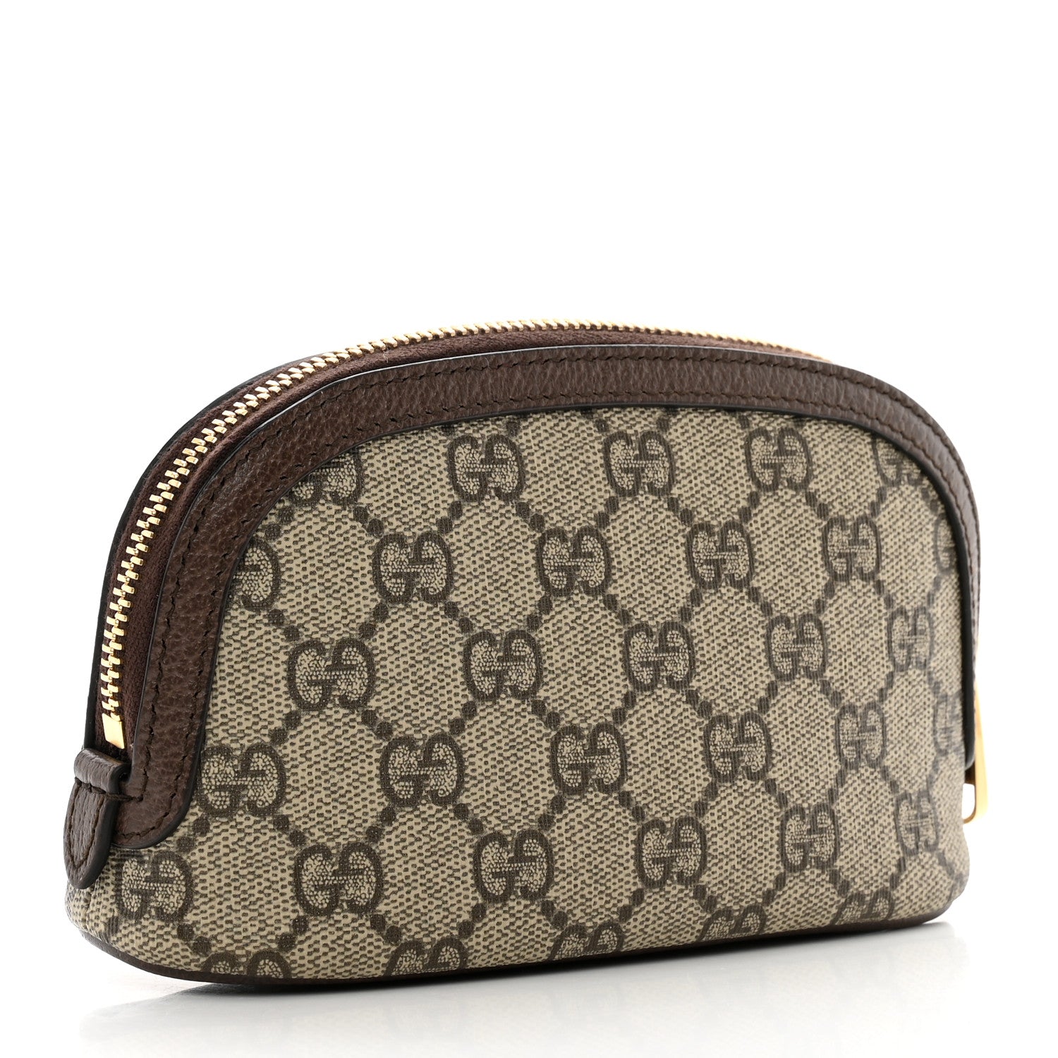 Gucci GG Supreme Monogram Textured Calfskin Web Medium Ophidia Cosmetic Case Beige Ebony New Acero 3 of 8