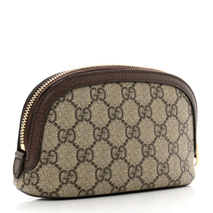 Gucci GG Supreme Monogram Textured Calfskin Web Medium Ophidia Cosmetic Case Beige Ebony New Acero 3 of 8