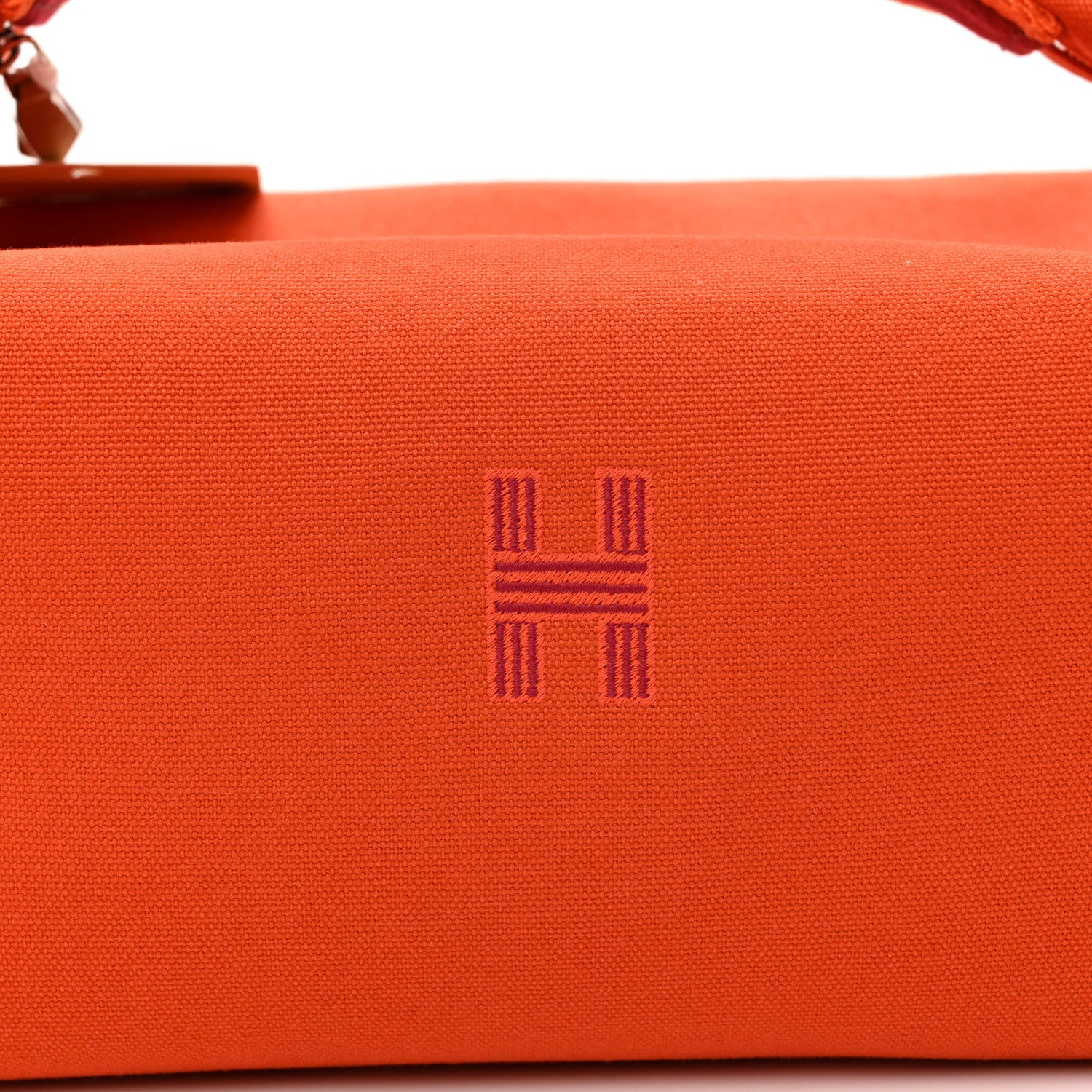 Hermes Canvas Large Bride-A-Brac Pouch Orange Feu Burgundy 7 of 9