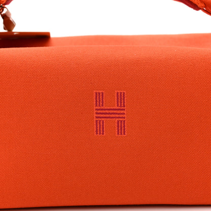 Hermes Canvas Large Bride-A-Brac Pouch Orange Feu Burgundy 7 of 9