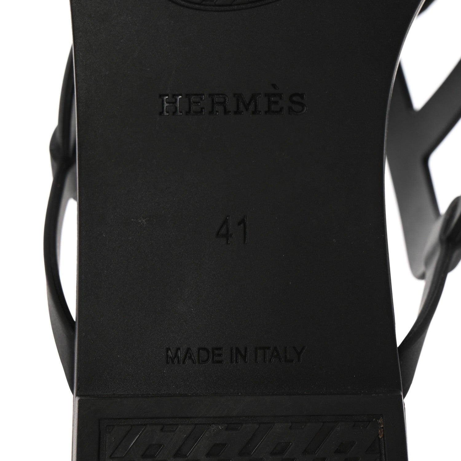 Hermes Rubber Womens Egerie Sandals 41 Black 7 of 9