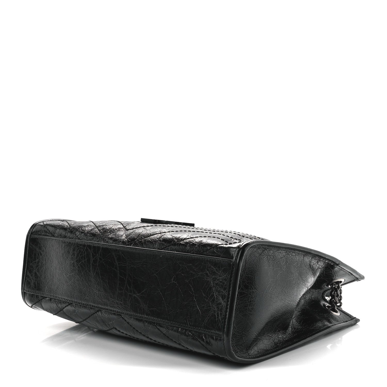Saint Laurent Crinkled Calfskin Matelasse Monogram Medium Niki Shopper Tote Black 9 of 11