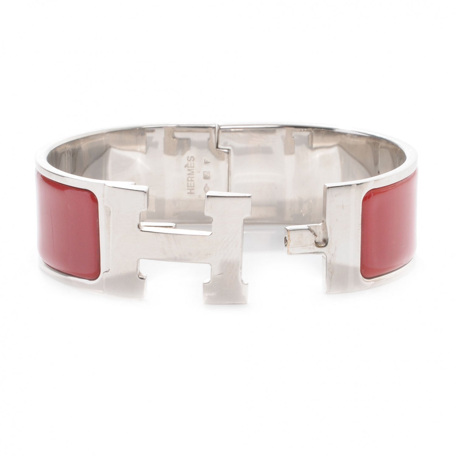 Hermes Enamel Wide Clic Clac H Bracelet PM Red 3 of 4