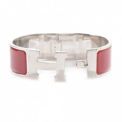 Hermes Enamel Wide Clic Clac H Bracelet PM Red 3 of 4