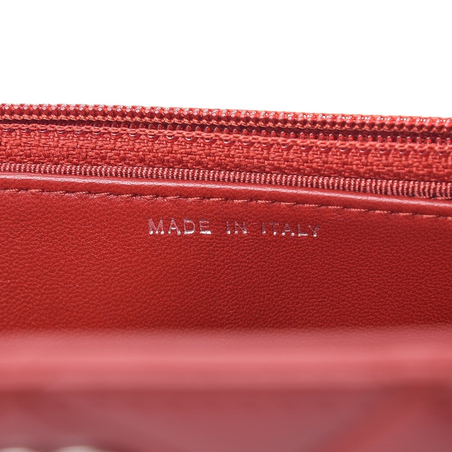 Lambskin Quilted Wallet On Chain WOC Red