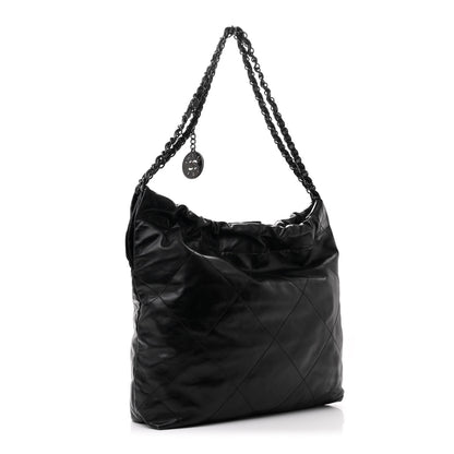 Chanel Shiny Calfskin Quilted Small Chanel 22 So Black 4 of 13