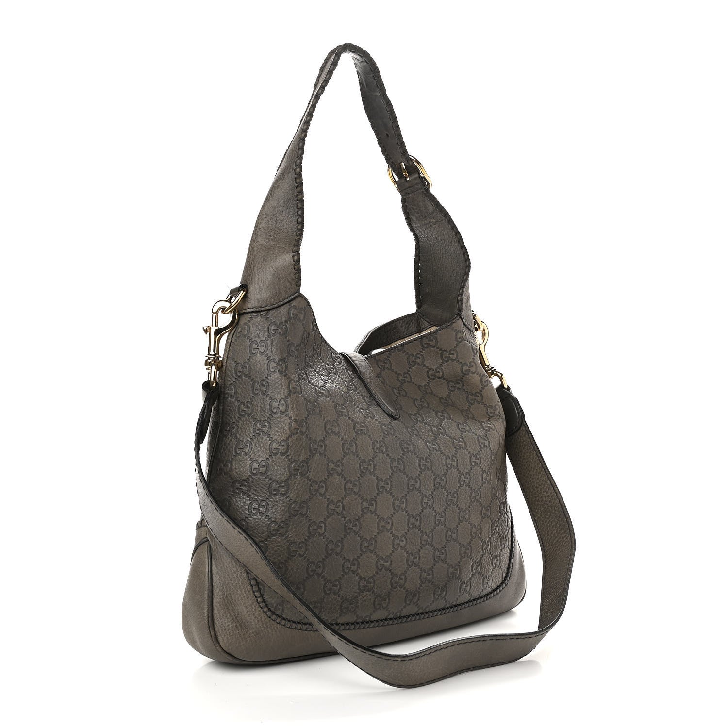 Gucci Guccissima Medium New Jackie Shoulder Bag Olive Green 2 of 16
