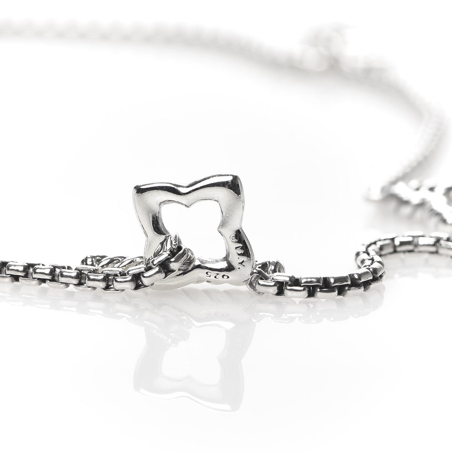 Sterling Silver 25mm Quatrefoil Chain Necklace