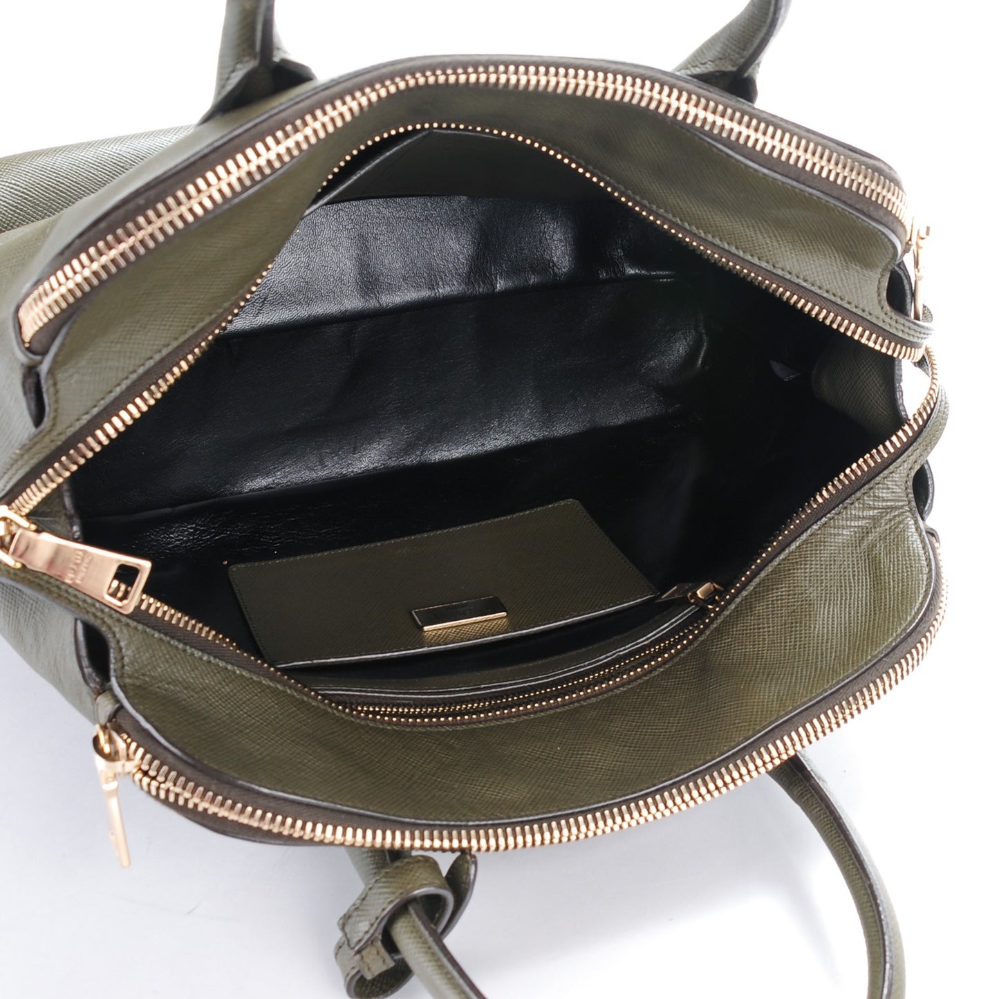 Saffiano Cuir Top Handle Dome Tote Militare