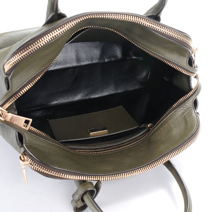 Prada Saffiano Cuir Top Handle Dome Tote Militare 5 of 10