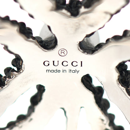 Gucci Sterling Silver Glass Pearl Heart Ribbon Ring 50 5.5 5 of 5