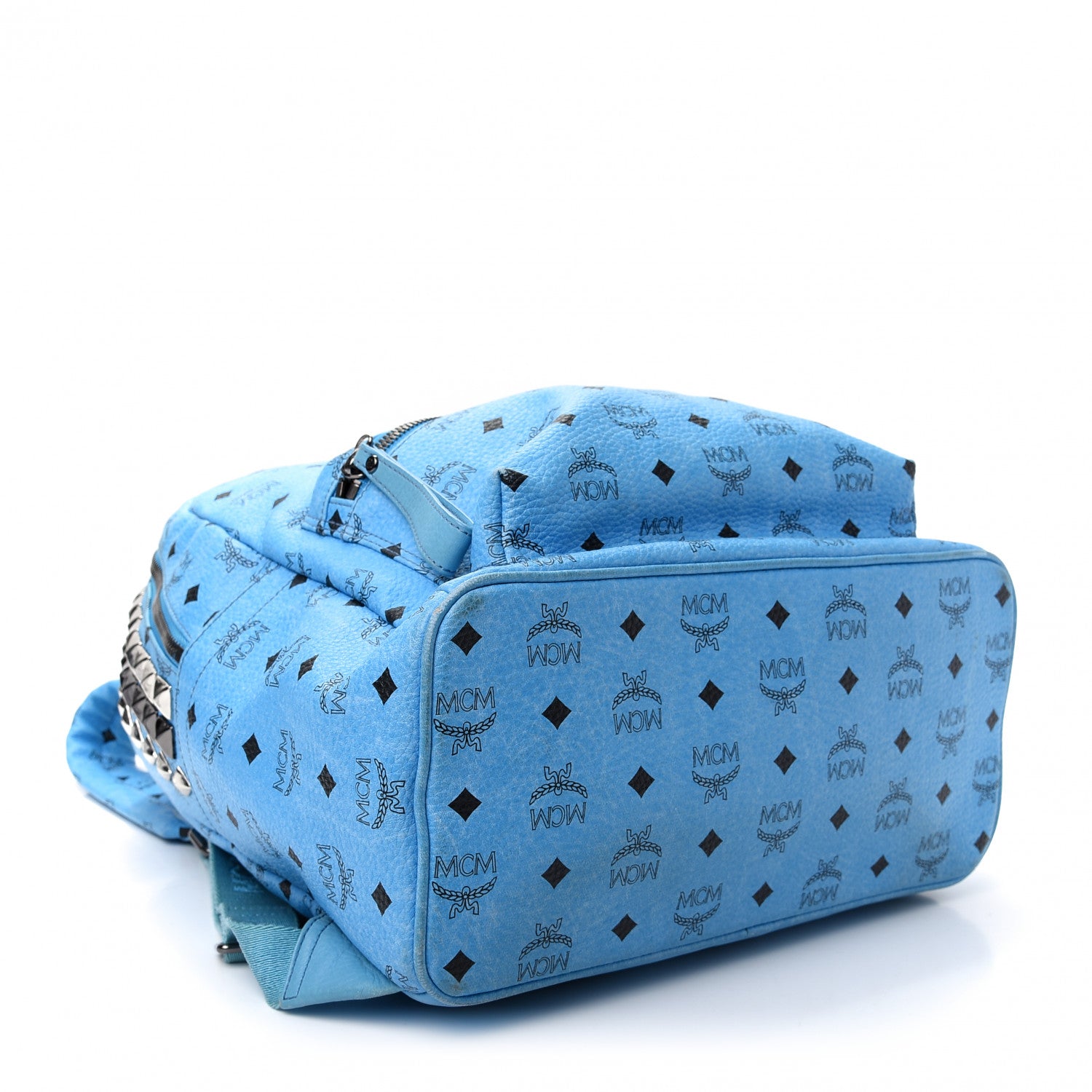 MCM Visetos Side Stud Medium Stark Backpack Blue 3 of 15