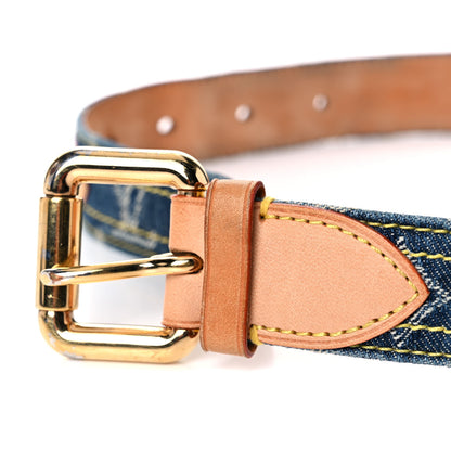Louis Vuitton Monogram Denim Belt 80 32 Blue 7 of 11