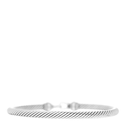 David Yurman Sterling Silver 18K Yellow Gold 4mm Cable Buckle Bracelet 2 of 3