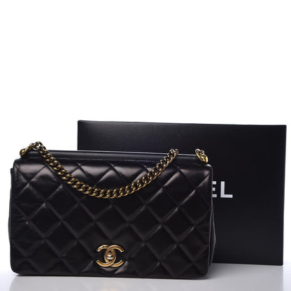 Chanel Calfskin Quilted Gold Bar Flap Black 10 of 10