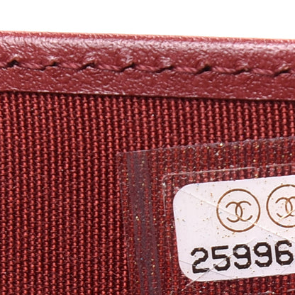 Chanel Caviar Quilted Compact Boy Wallet Burgundy 8 of 9