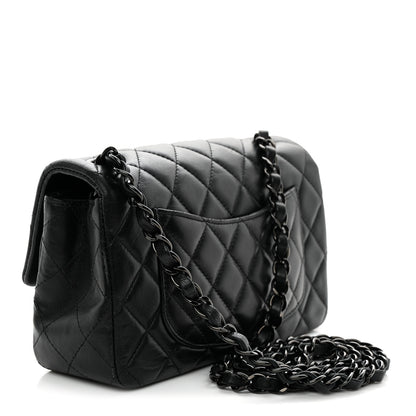 Chanel Lambskin Quilted Mini Rectangular Flap So Black 3 of 14