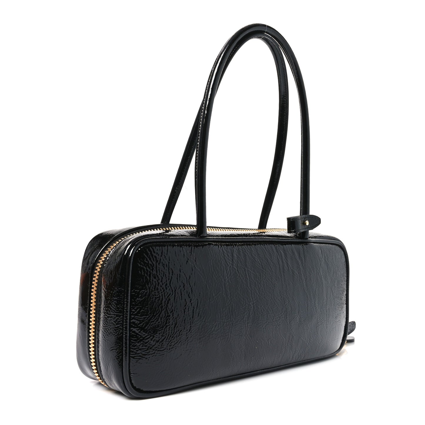 Naplak Patent Small Beau Top Handle Bag Black