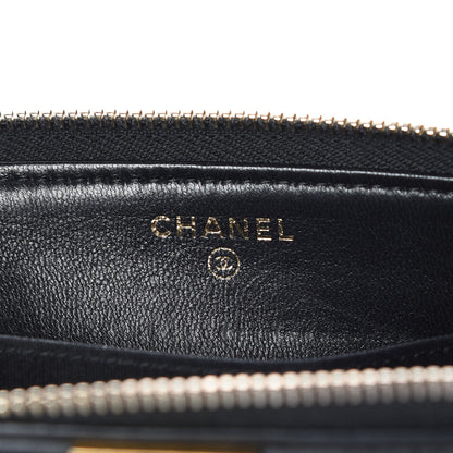 Chanel Lambskin Quilted Small Zipped Boy Pouch Black 8 of 12