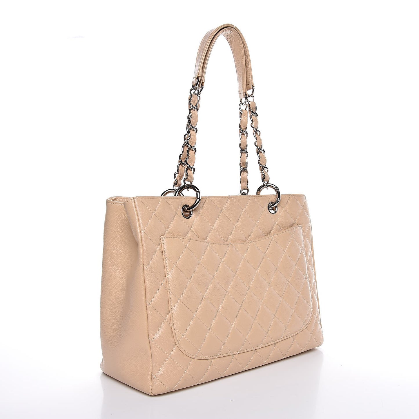 Caviar Quilted Grand Shopping Tote GST Beige