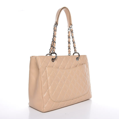 Chanel Caviar Quilted Grand Shopping Tote GST Beige 3 of 12