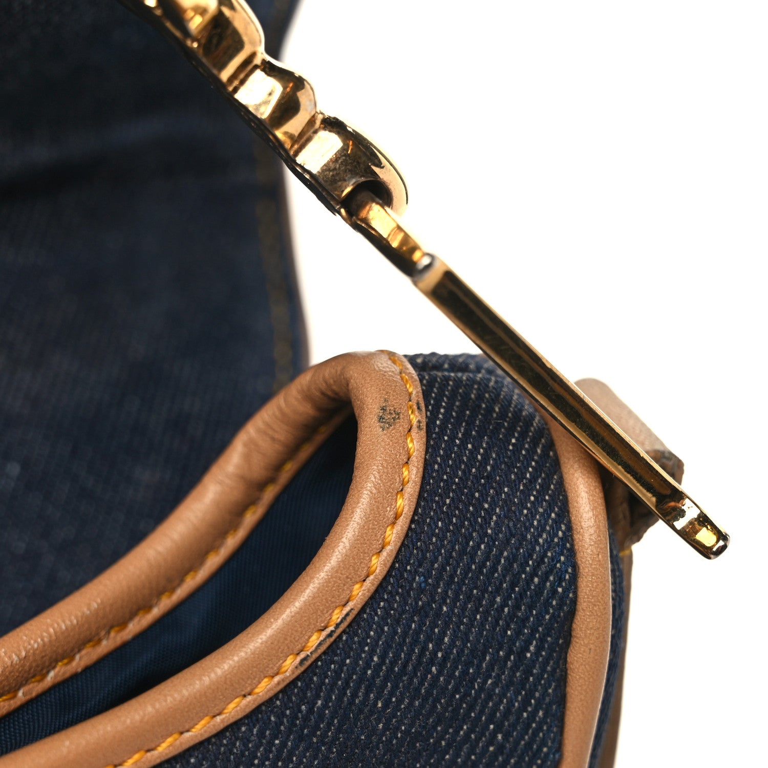 Christian Dior Denim Calfskin Saddle Bag Blue 13 of 16