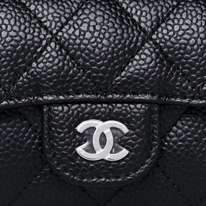 Chanel Caviar Quilted Flap Card Holder Wallet Black 9 of 12