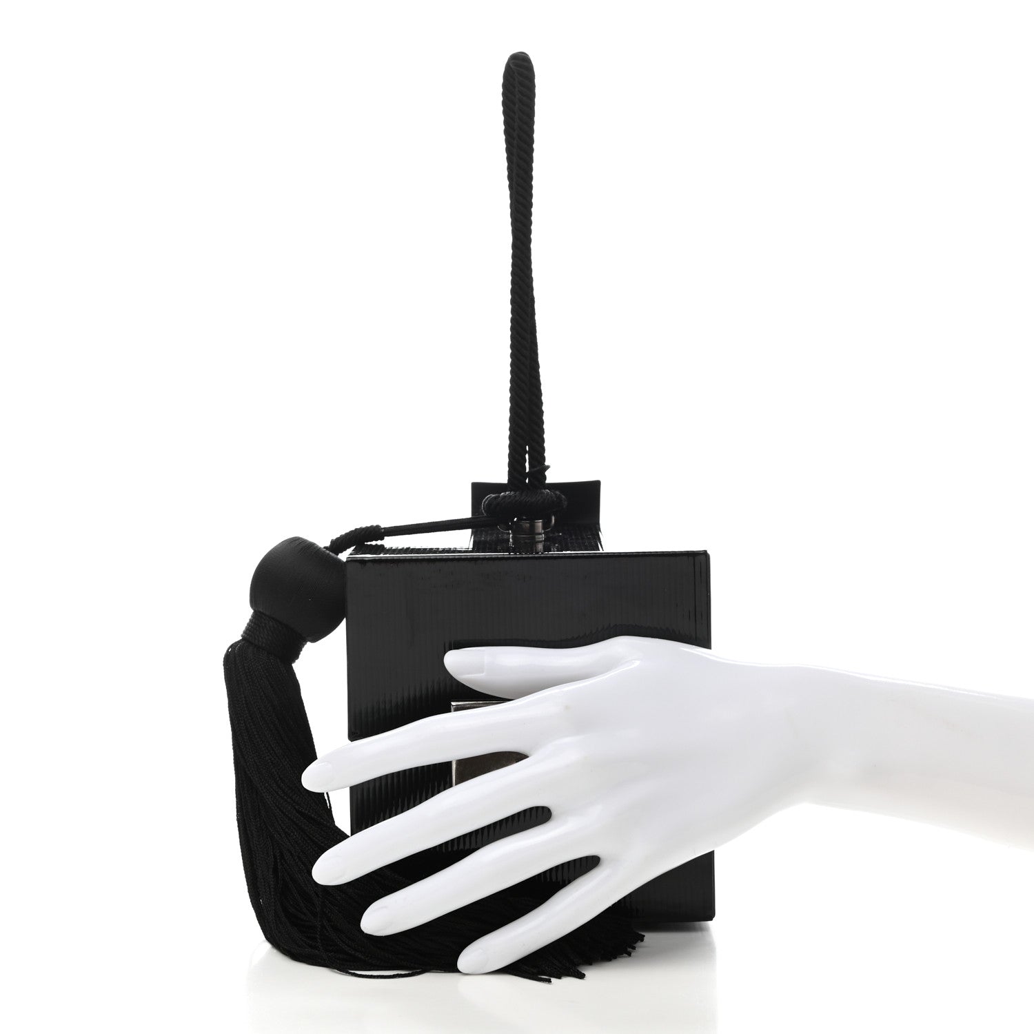 Saint Laurent Patent Jerry Cube Box Clutch Black 2 of 7